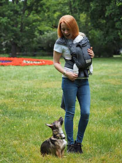 Bondima Babytrage ab Geburt - Ergonomische Half-Buckle mit Tuchträgern