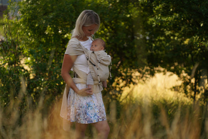 Bondima Babytrage ab Geburt - Ergonomische Half-Buckle mit Tuchträgern