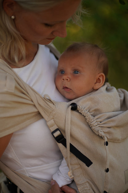 Bondima Babytrage ab Geburt - Ergonomische Half-Buckle mit Tuchträgern