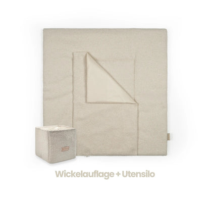 Wickelauflage Bouclé - Weiche Teddy-Wickelmatte inklusive wasserdichter Unterlage