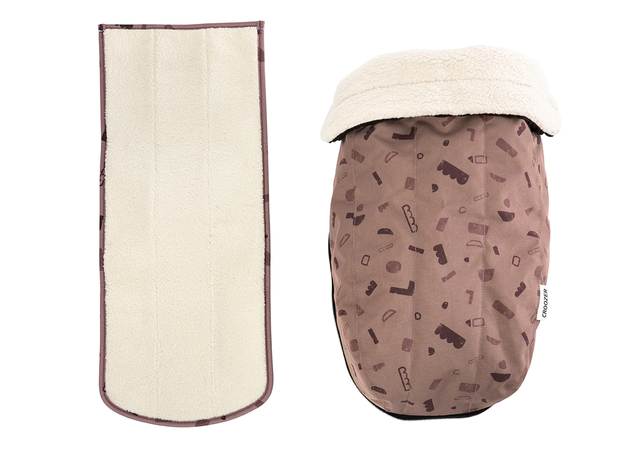 Winter-Set für Croozer Babysitz Kraams – Gefütterter Fußsack mit Teddy-Fleece