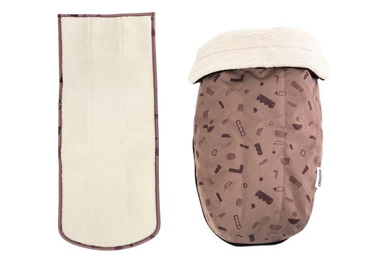 Winter-Set für Croozer Babysitz Kraams – Gefütterter Fußsack mit Teddy-Fleece