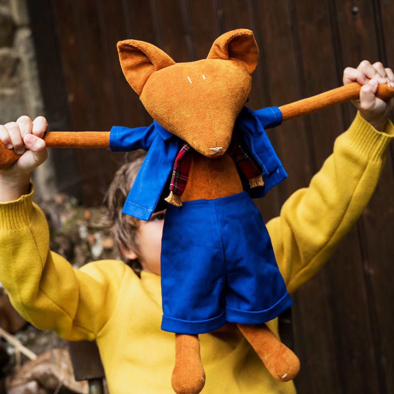 Kuscheltier Fuchs Arthus - 48cm Premium Plüschfuchs aus GOTS-Bio-Baumwolle (Made in France)