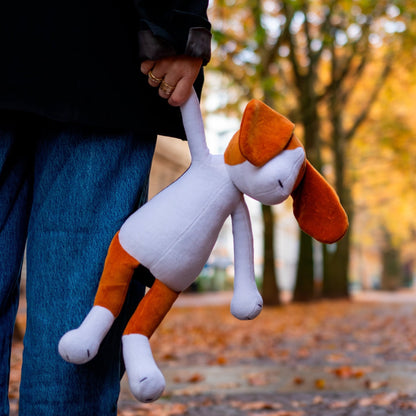 Kuscheltier Hund Beagle Barry - 42cm Premium Plüschhund aus GOTS-Bio-Baumwolle (Made in France)