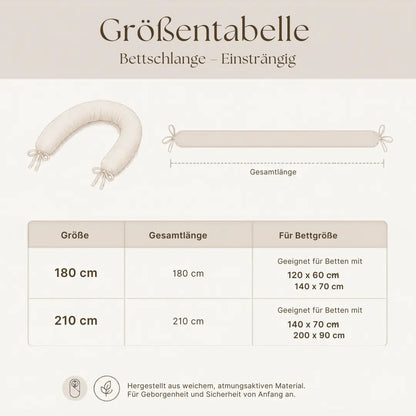 Bettschlange einsträngig Cord - Weicher 3-in-1 Bettzopf fürs Babybett