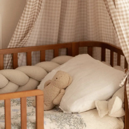 Bettschlange Bouclé geflochten - Weicher Teddy-Bettzopf fürs Baby- & Kinderbett