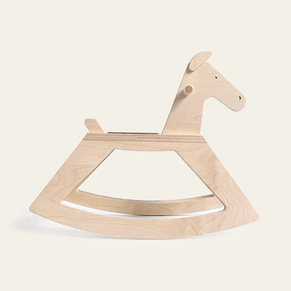 Design Schaukelpferd aus Holz & Filz - Premium Holzspielzeug ab 18 Monaten