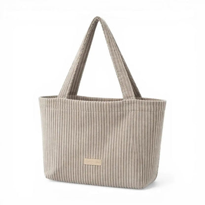 Mom Bag Cord Creme - Großer Cord-Shopper für den Kinderwagen