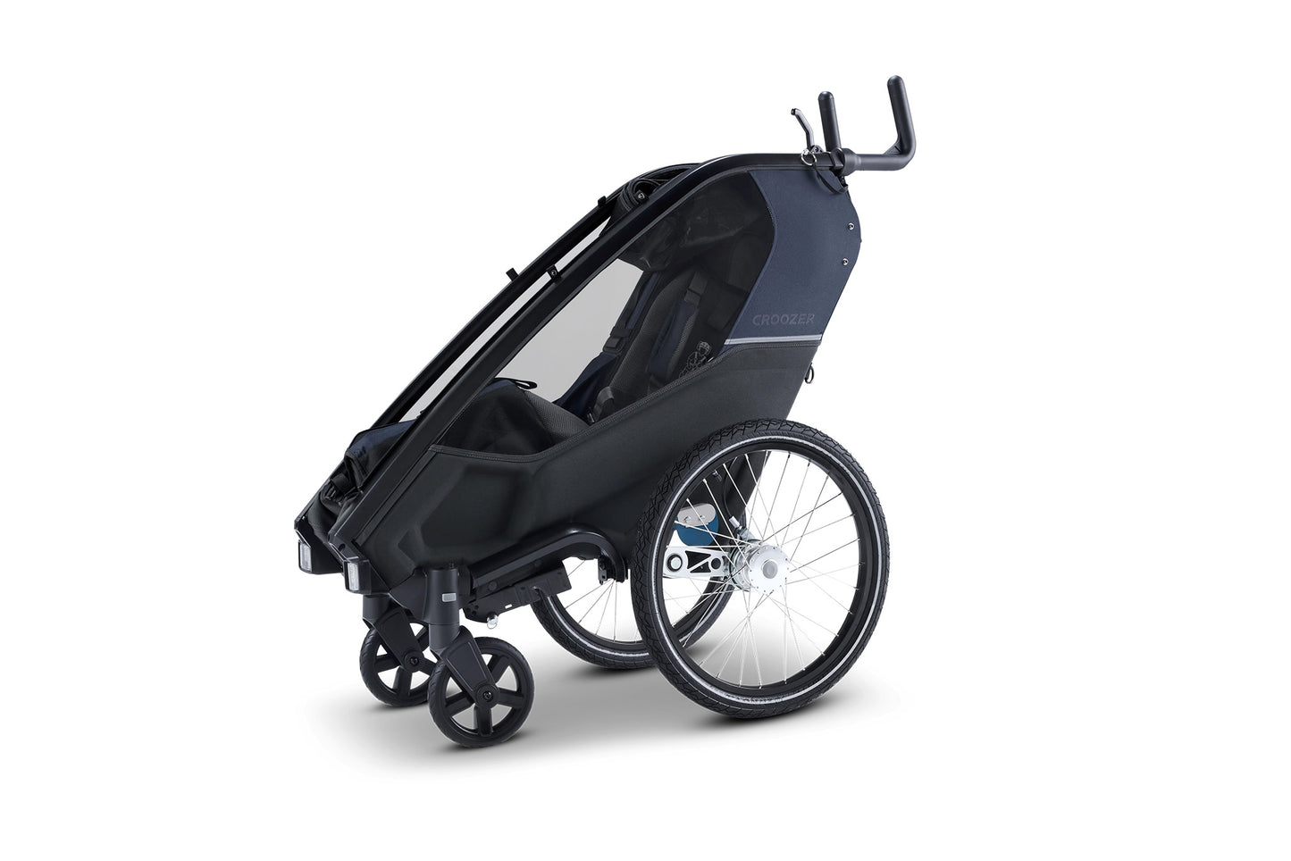 Croozer Lykke 2 Fahrradanhänger - Kompakter Zweisitzer Blueberry Blue