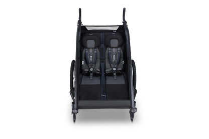 Croozer Lykke 2 Fahrradanhänger - Kompakter Zweisitzer Blueberry Blue