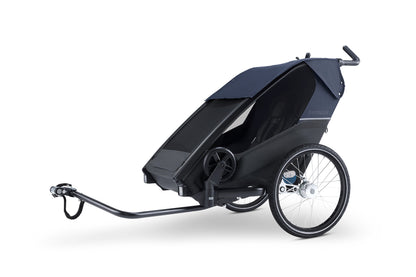 Croozer Lykke 2 Fahrradanhänger - Kompakter Zweisitzer Blueberry Blue