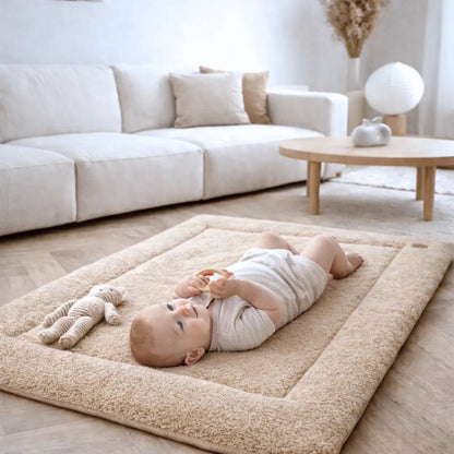 Krabbeldecke Bouclé - Weiche Spielmatte & Krabbeldecke im Teddy-Look
