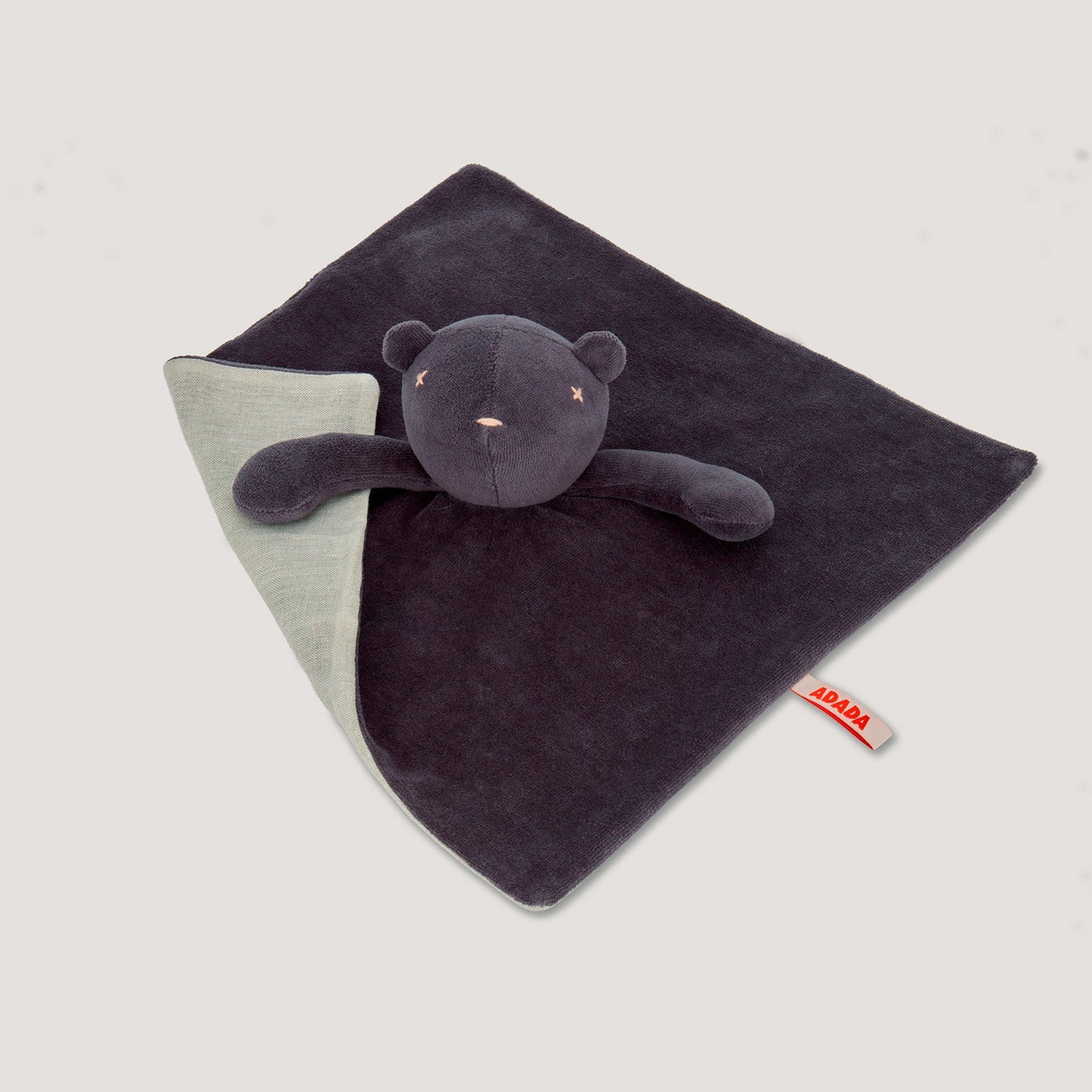 Schmusetuch Bär Jermaine - 28x28cm Premium Schnuffeltuch aus Bio-Baumwolle & Leinen (Made in France)
