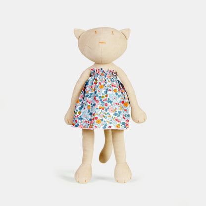 Kuscheltier Katze Gisel - 44cm Premium Plüschkatze aus Bio-Baumwolle (Made in France)