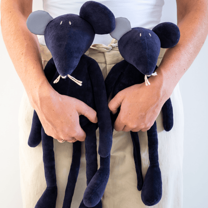 Kuscheltier Maus Hector - 34cm Premium Stofftier aus GOTS-Bio-Baumwolle (Made in France)