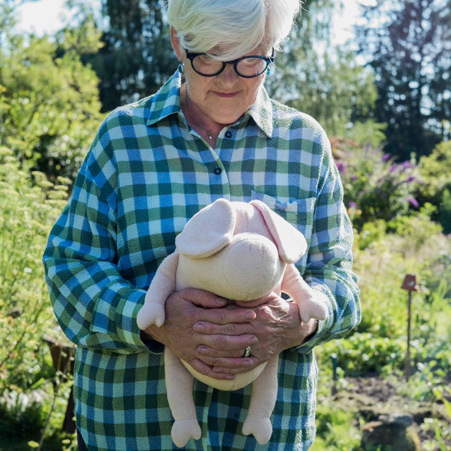Kuscheltier Schwein Helmut - 38cm Premium Plüschschwein aus Bio-Baumwolle (Made in France)
