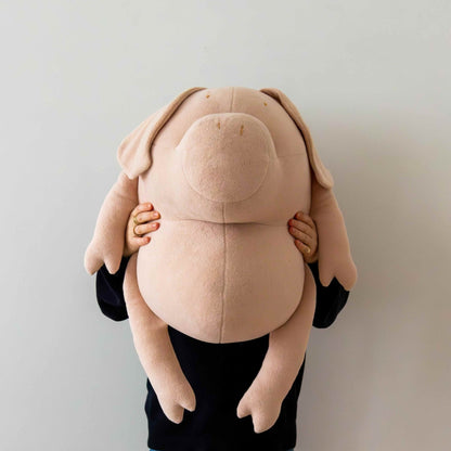 Riesen Kuscheltier Schwein Helmut XXL - 65cm Premium Plüschschwein aus Bio-Baumwolle (Made in France)