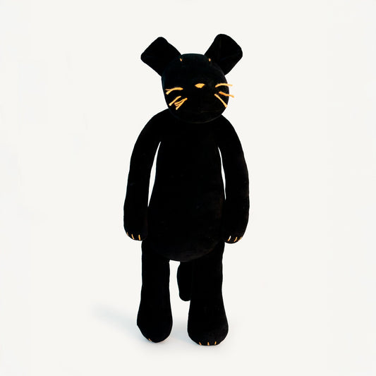 Kuscheltier Panther Indira - 42cm Premium Plüschpanther aus Bio-Baumwolle (Made in France)
