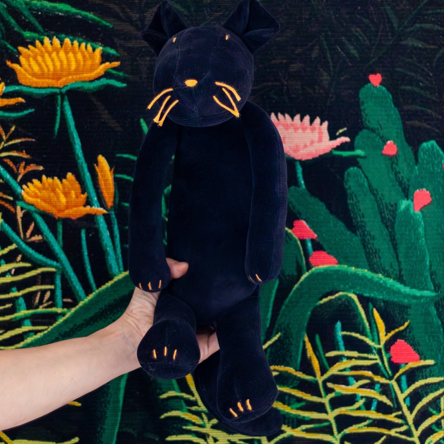 Kuscheltier Panther Indira - 42cm Premium Plüschpanther aus Bio-Baumwolle (Made in France)