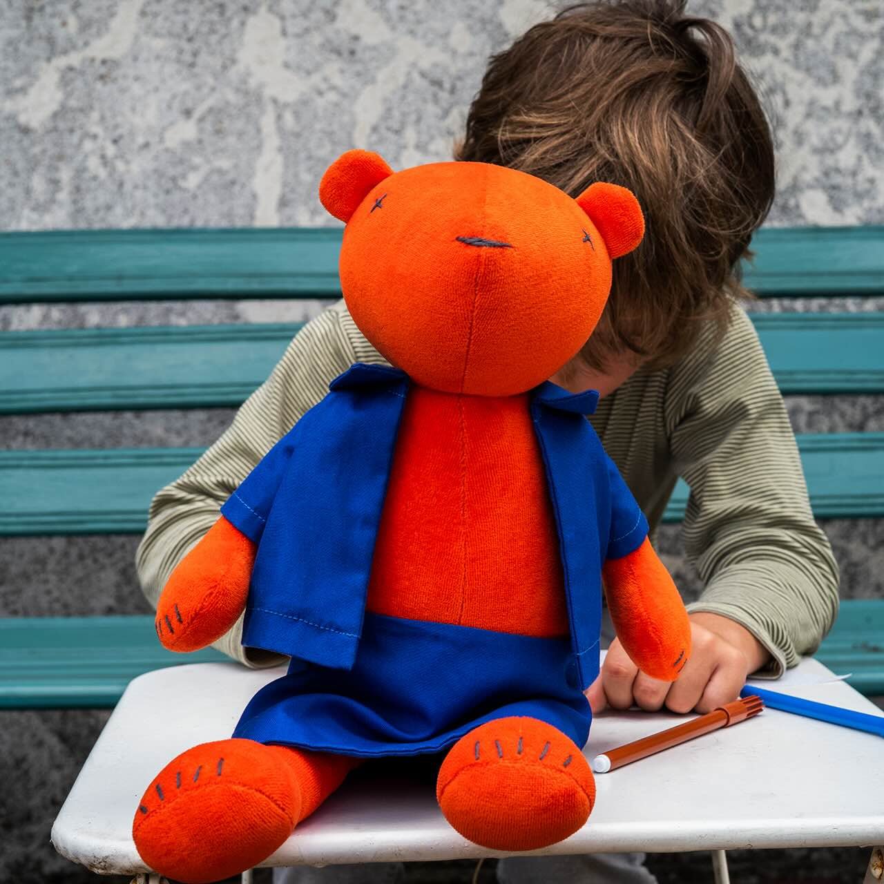 Kuscheltier Bär Jermaine - 42cm Premium Teddybär aus Bio-Baumwolle (Made in France)