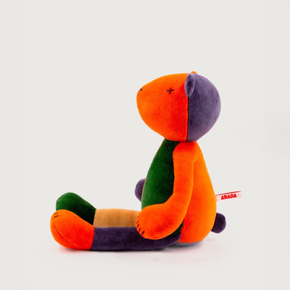 Design Kuscheltier Bär Jermaine Multicolor - 42cm Premium Teddybär aus Bio-Baumwolle (Made in France)