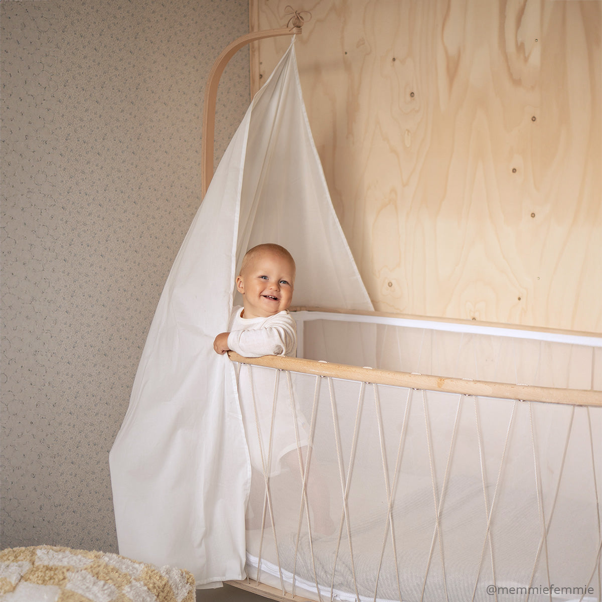 KIMI Betthimmel CANOPY – Weißer Bio-Baumwollvoile
