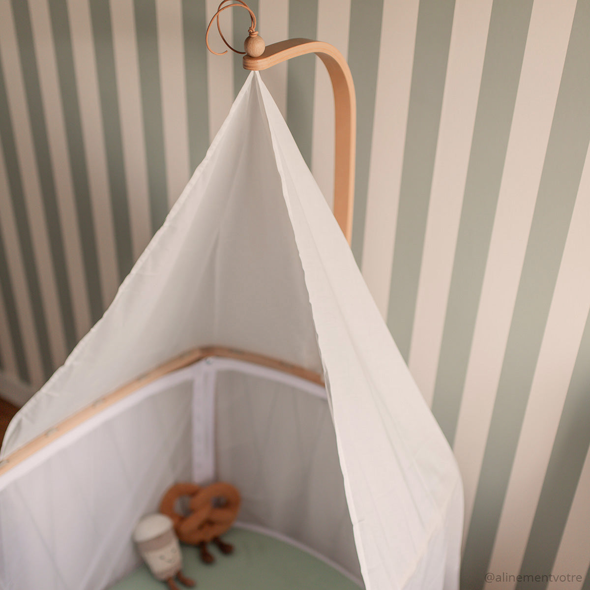 KIMI Betthimmel CANOPY – Weißer Bio-Baumwollvoile