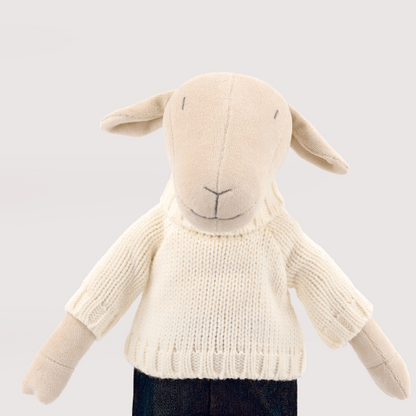 Kuscheltier Schaf Maia - 44cm Premium Plüschschaf aus GOTS-Bio-Baumwolle (Made in France)