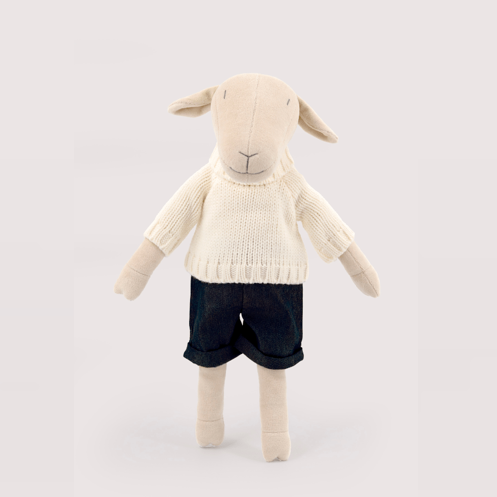 Kuscheltier Schaf Maia - 44cm Premium Plüschschaf aus GOTS-Bio-Baumwolle (Made in France)