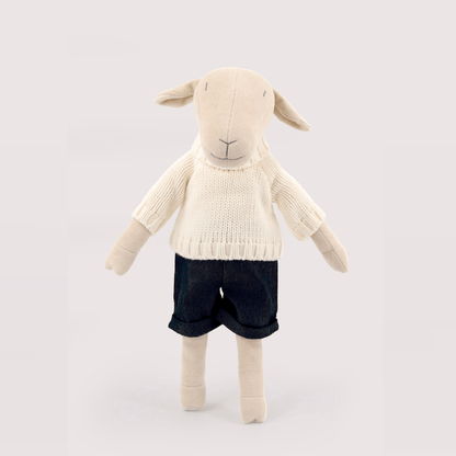 Kuscheltier Schaf Maia - 44cm Premium Plüschschaf aus GOTS-Bio-Baumwolle (Made in France)