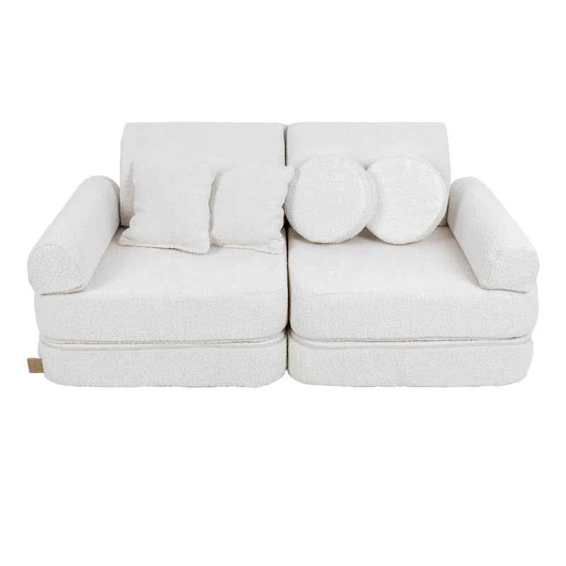 MeowBaby Spielsofa Mini Plus Bouclé-Weiss
