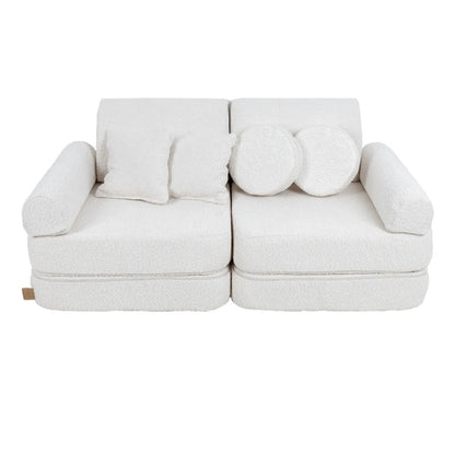 MeowBaby Spielsofa Mini Plus Bouclé-Weiss
