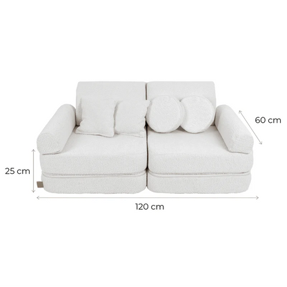 MeowBaby Spielsofa Mini Plus Bouclé-Weiss
