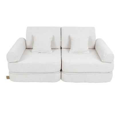 MeowBaby Spielsofa Mini Plus Bouclé-Weiss