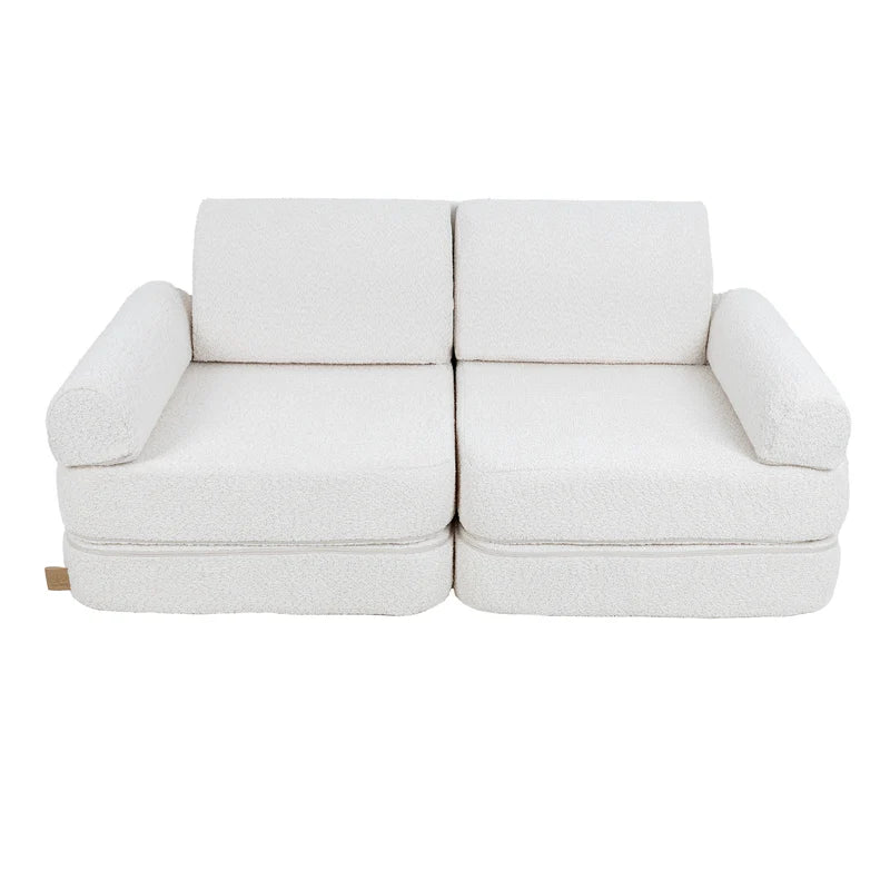 MeowBaby Spielsofa Mini Plus Bouclé-Weiss