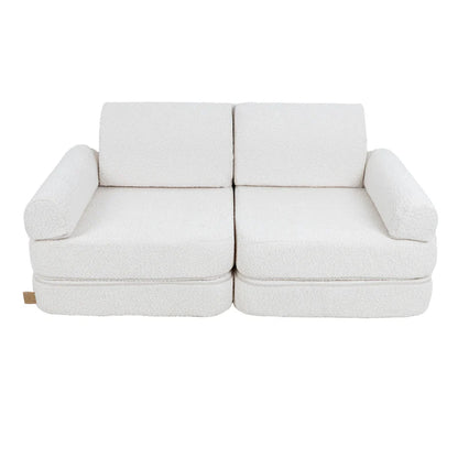 MeowBaby Spielsofa Mini Plus Bouclé-Weiss