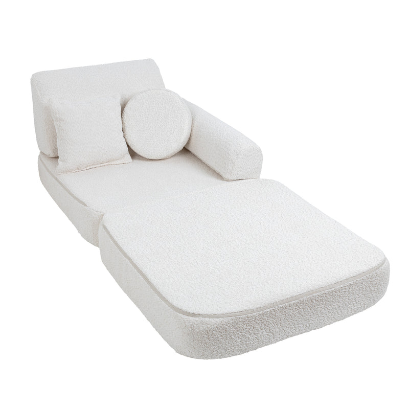 MeowBaby Spielsofa Mini Plus Bouclé-Weiss