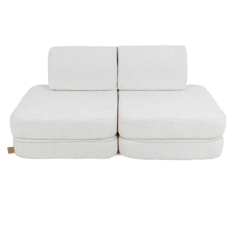 MeowBaby Spielsofa Mini Plus Bouclé-Weiss