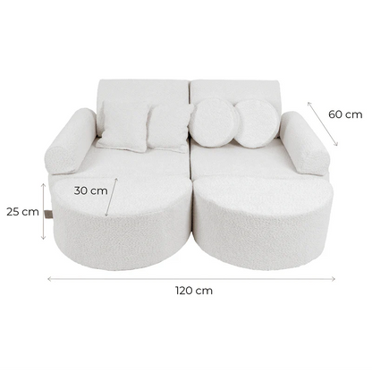 MeowBaby Spielsofa Mini Max Bouclé-Weiss