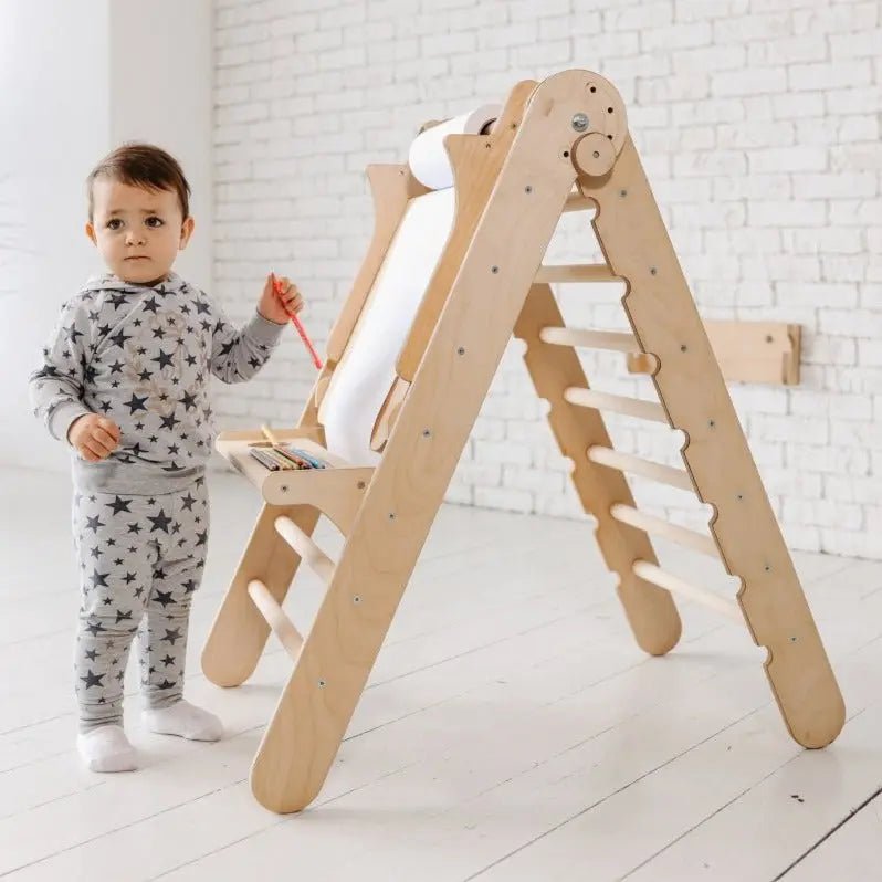 Staffelei mit Kinderstuhl Holz - Kunst-Erweiterung für Kletterdreieck