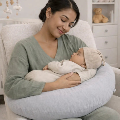 Stillkissen U-Form Musselin - Ergonomisches Schwangerschafts- & Stillkissen mit abnehmbarem Bezug